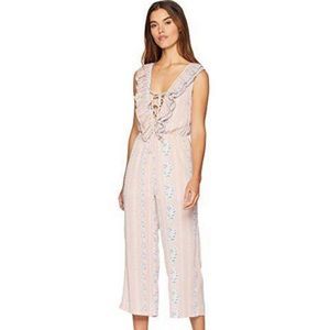 ROMEO & JULIET COUTURE Tie Up Front Ruffle Jumpsuit